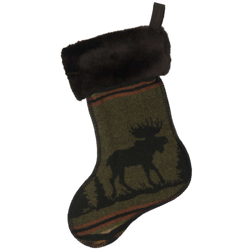 Wooded River Moose I Christmas Stocking (14x20)