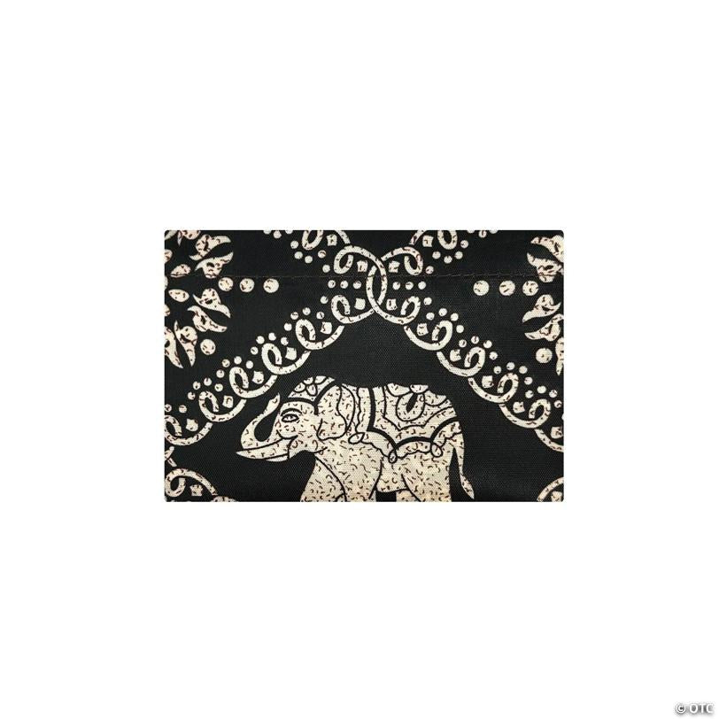 Wrapables Large Nylon Reusable Shopping Bag, Black Regal Elephants