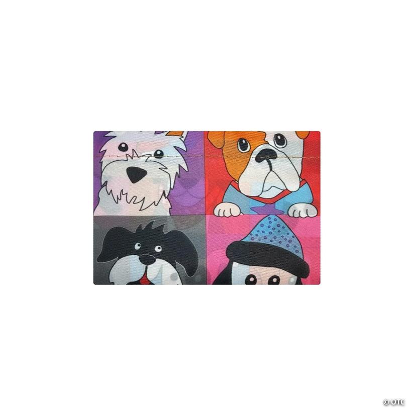 Wrapables Large Nylon Reusable Shopping Bag, Cute Dogs
