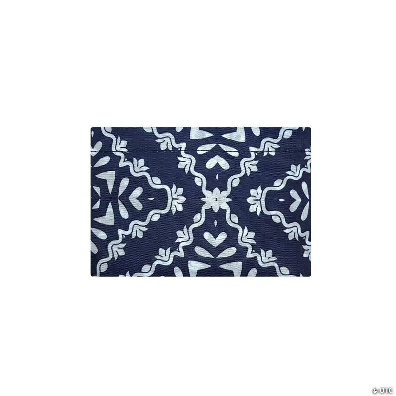 Wrapables Large Nylon Reusable Shopping Bag, Navy Deco