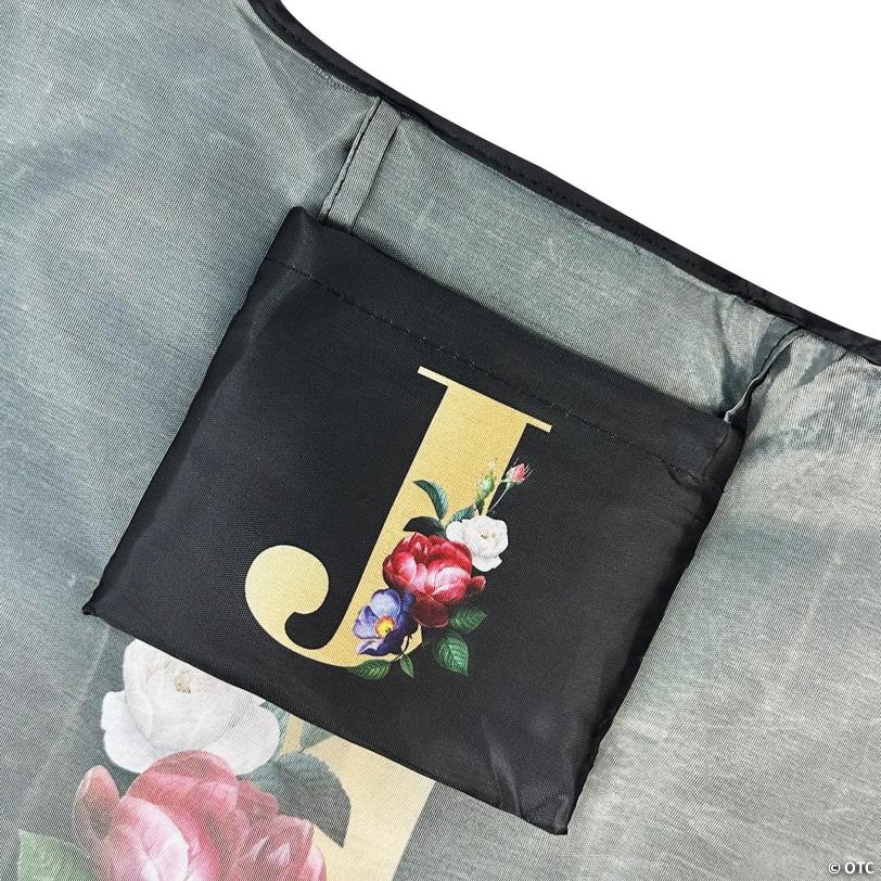 Wrapables Large & Small Monogram Nylon Reusable Bags, Set 2, Letter J