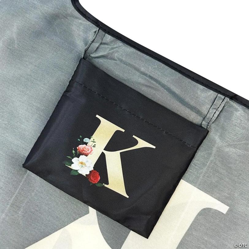 Wrapables Large & Small Monogram Nylon Reusable Bags, Set 2, Letter K