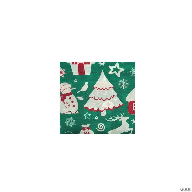 Wrapables Medium Nylon Reusable Shopping Bags (Set of 2), Christmas Green