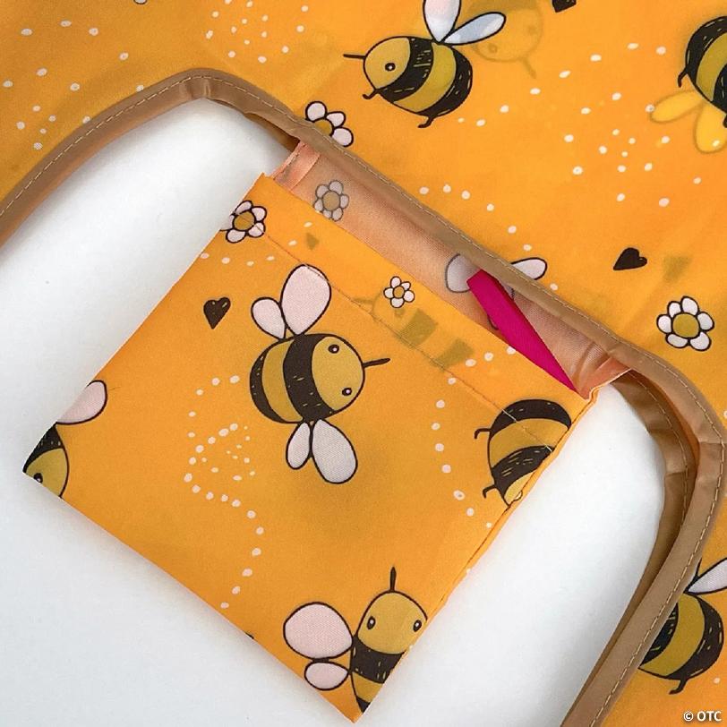 Wrapables Small JoliBag Nylon Reusable Grocery Bag, 2 Pack, Bumblebee