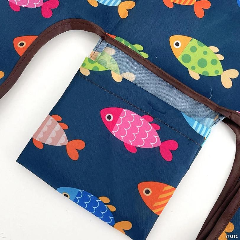 Wrapables Small JoliBag Nylon Reusable Grocery Bag, Colorful Fish