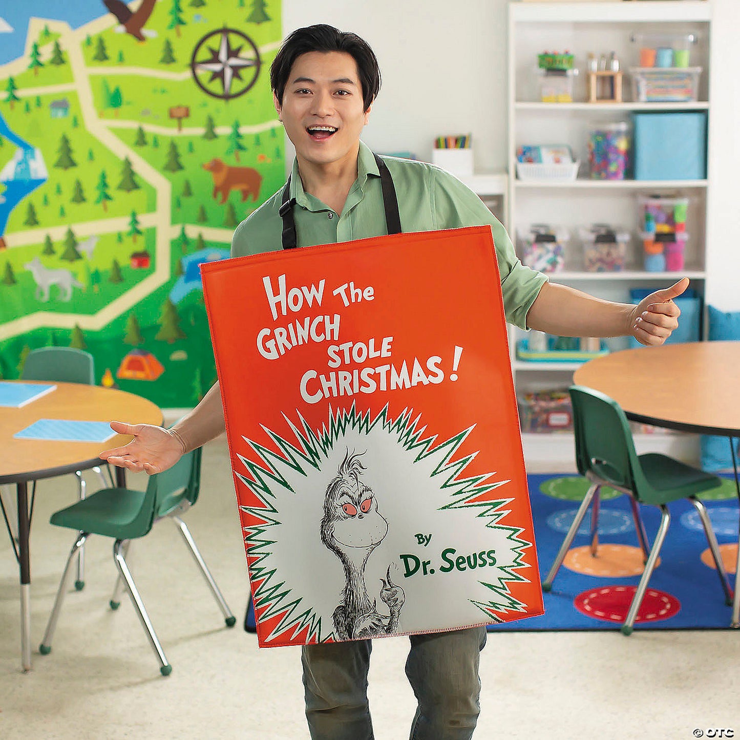 Adults QUIK CHANGE™ Dr. Seuss™ How the Grinch Stole Christmas™ Book Cover Costume - One Size | USA Decoration®
