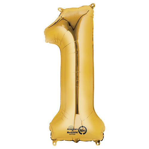 34 Inch Number 1 Balloon Gold | Anagram Foil Mylar | USA Decoration