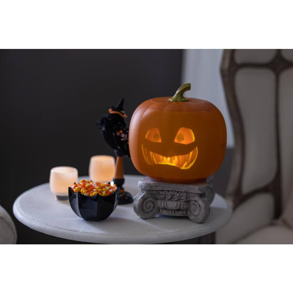 10.5 in. Product Height Orange Jabberin' Jack Talking Animated Pumpkin with Built in Projector & Speaker Plug'n Play | USA Decoration