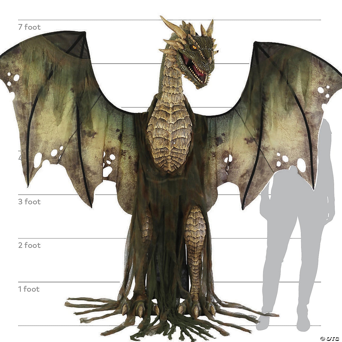 Animated 7 Ft Dark Forest Dragon | USA Decoration®