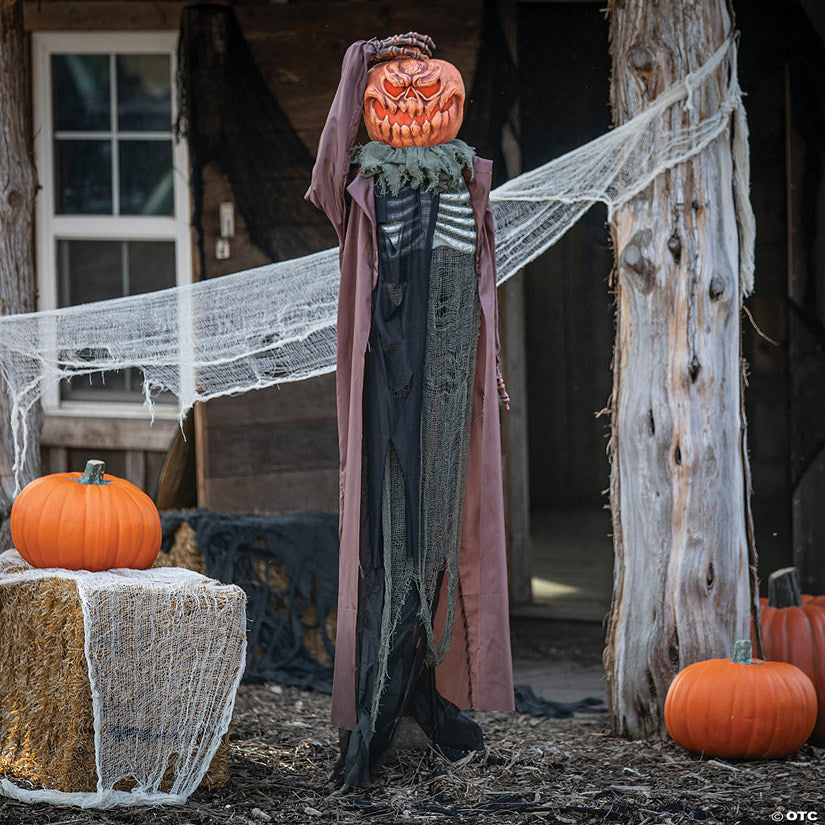 6 Ft. Standing Animated Evil Pumpkin Man Halloween Decoration | USA Decoration®