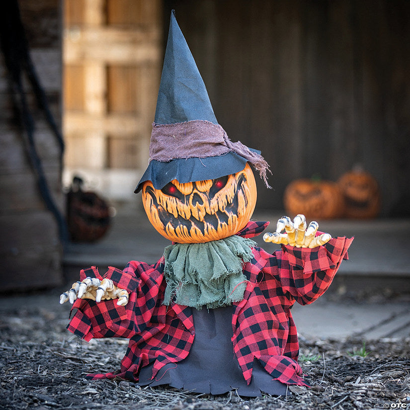 1 Piece(s): 2 Ft. Groundbreaker Orange Pumpkin Man Animated Prop Halloween Decoration | USA Decoration®