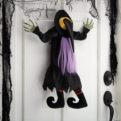 23 1/2" x 29 1/2" Hanging Crashed Witch Animated Prop Halloween Decoration | USA Decoration®
