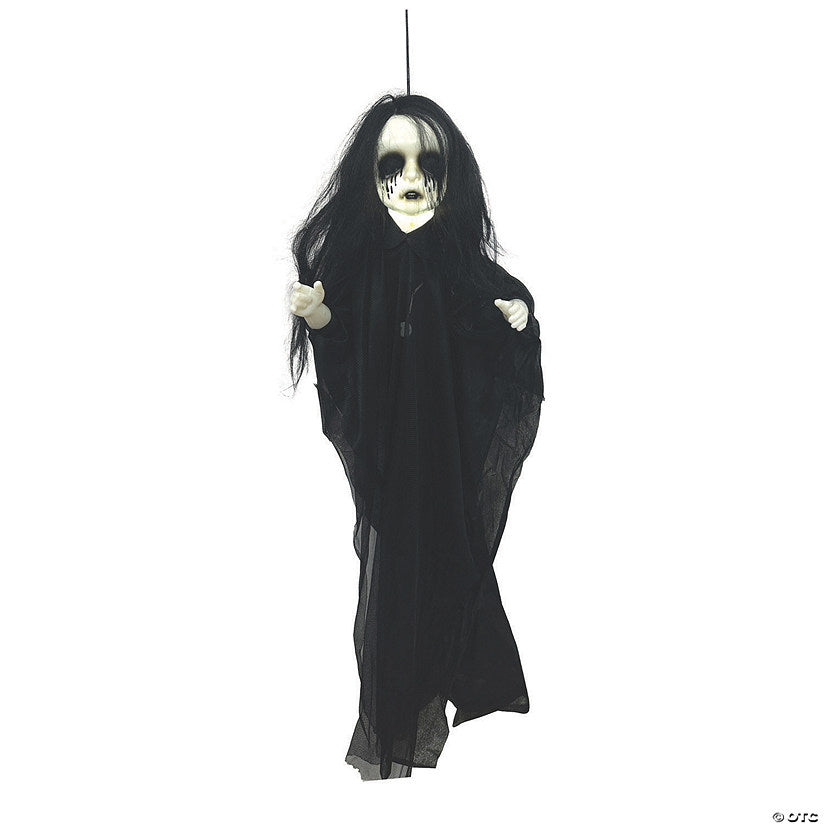 29 1/2" x 43 1/4" Light-Up Hanging Undead Girl Halloween Decoration | USA Decoration®