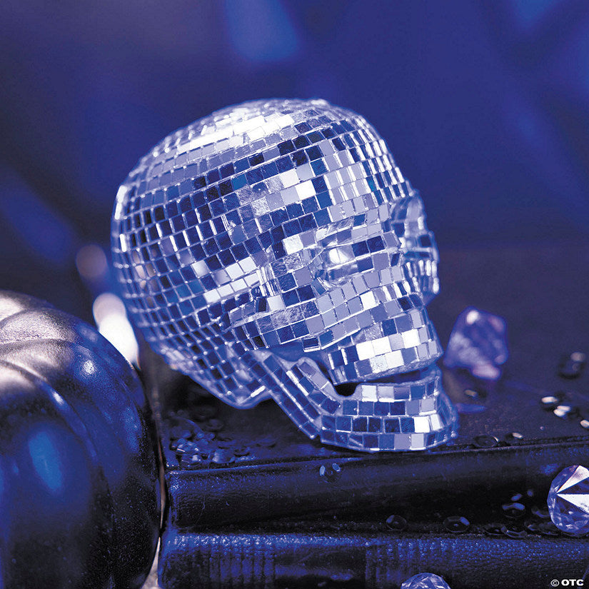 3 3/4" Mini Disco Mosaic Skull Halloween Decoration | USA Decoration®