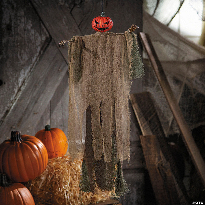 2 Ft. Hanging Green Pumpkin Man Halloween Decoration | USA Decoration®