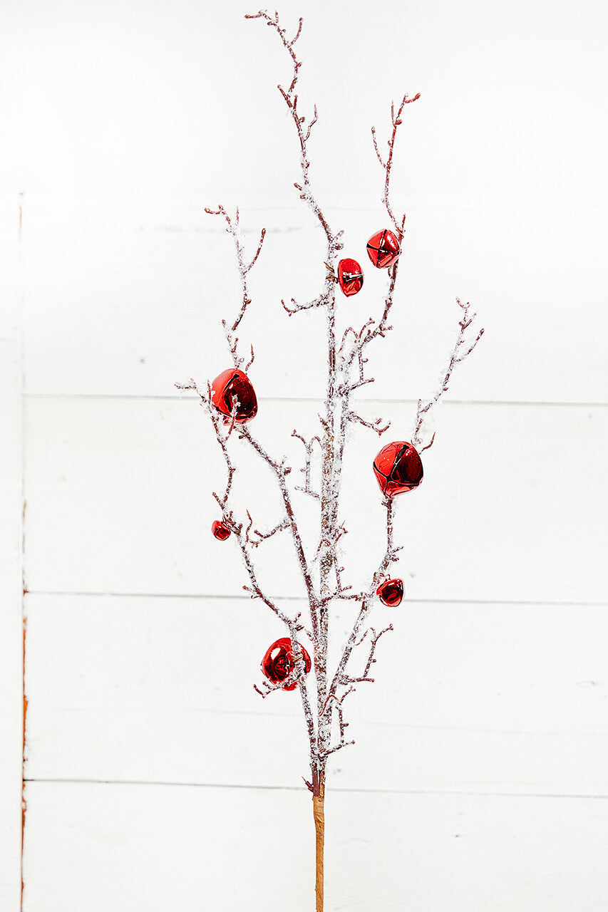 33" Red Natural Bell Twig Spray Rustic Holiday Decor Accent