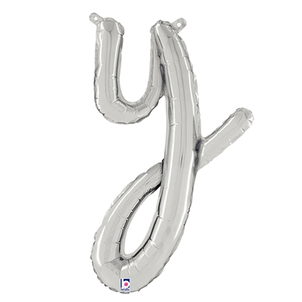 24 inch SCRIPT LETTER Y SILVER (AIR-FILL ONLY) | USA Decoration®