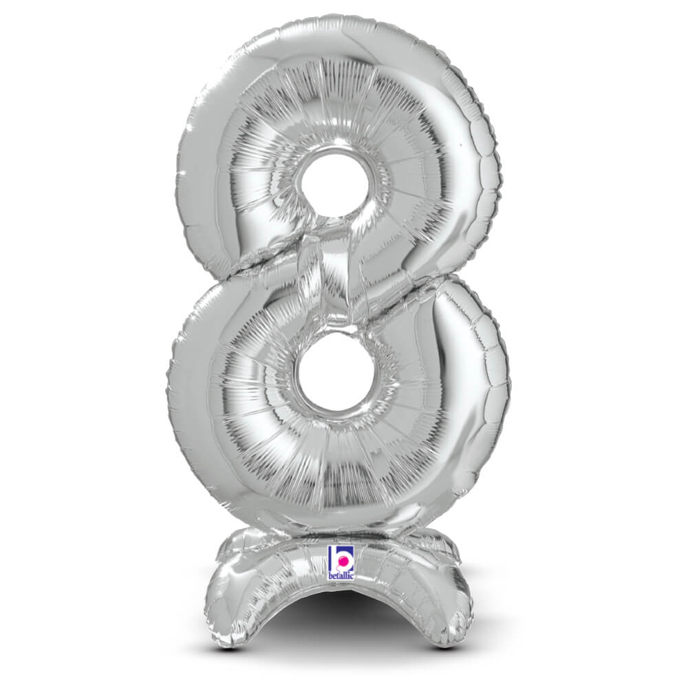 25 inch STANDUPS NUMBER 8 - SILVER (AIR-FILL ONLY) | USA Decoration®