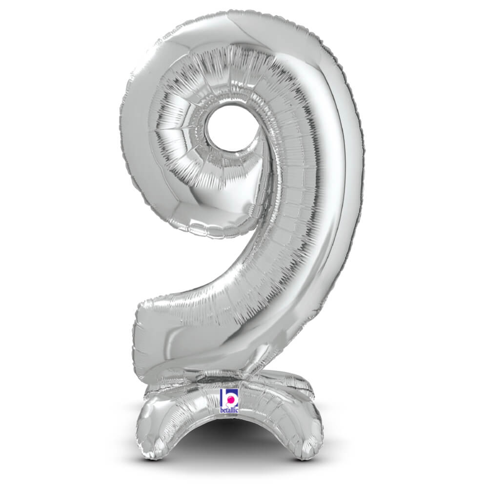 25 inch STANDUPS NUMBER 9 - SILVER (AIR-FILL ONLY) | USA Decoration®