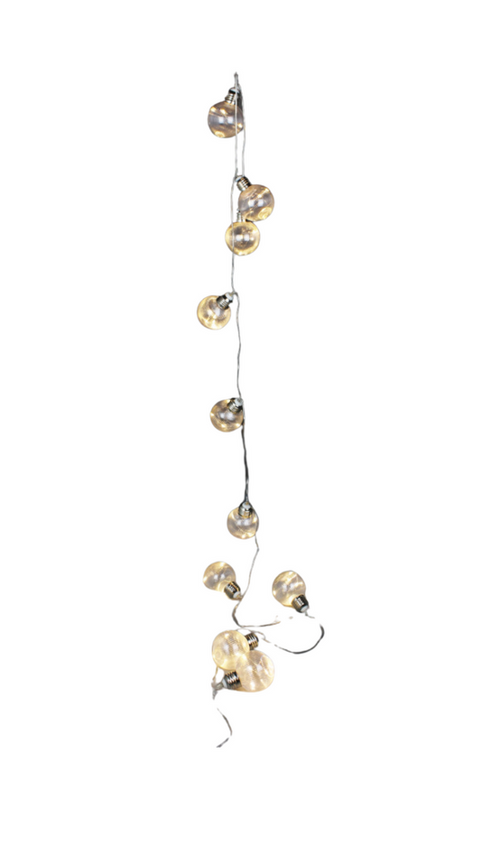 6cm x 6.5ft Plastic Ball LED Garland Warm White Lights