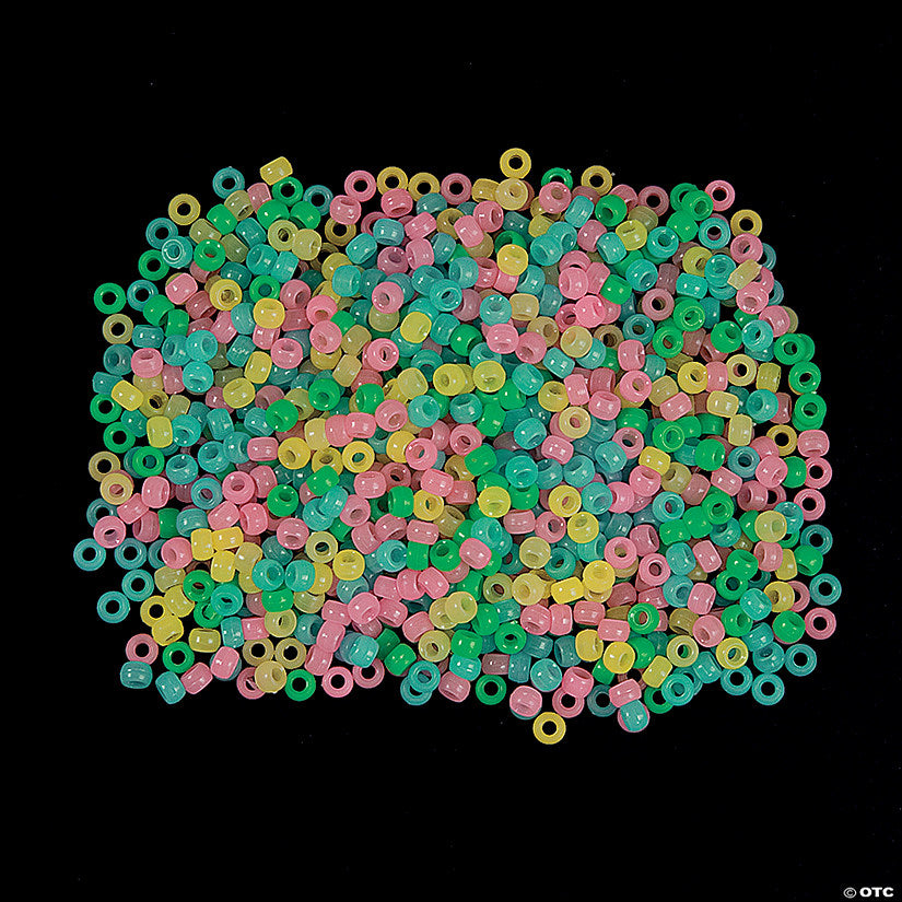 Bulk 1800 Pc. 6mm Glow-in-the-Dark Pony Beads | USA Decoration®