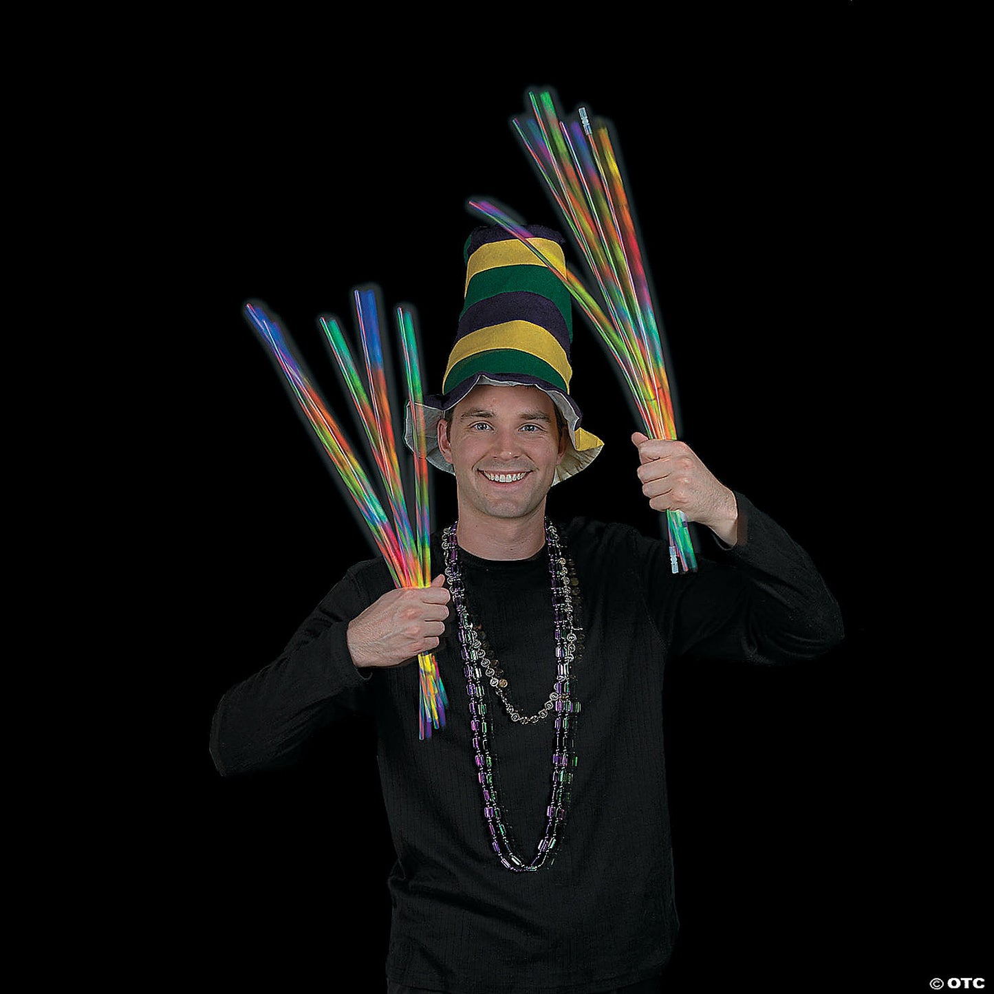 Bulk 50 Pc. Five-Color Glow Swizzle Necklaces | USA Decoration®