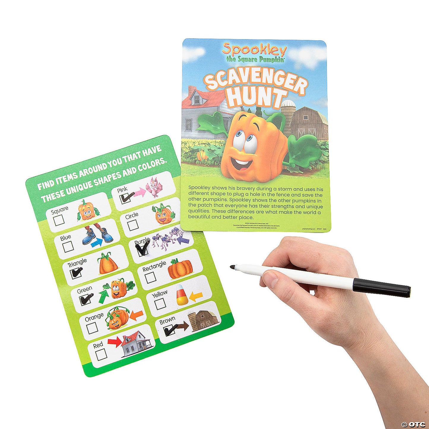60 Piece(s): Bulk 60 Pc. Spookley the Square Pumpkin™ Scavenger Hunt Cards | USA Decoration®