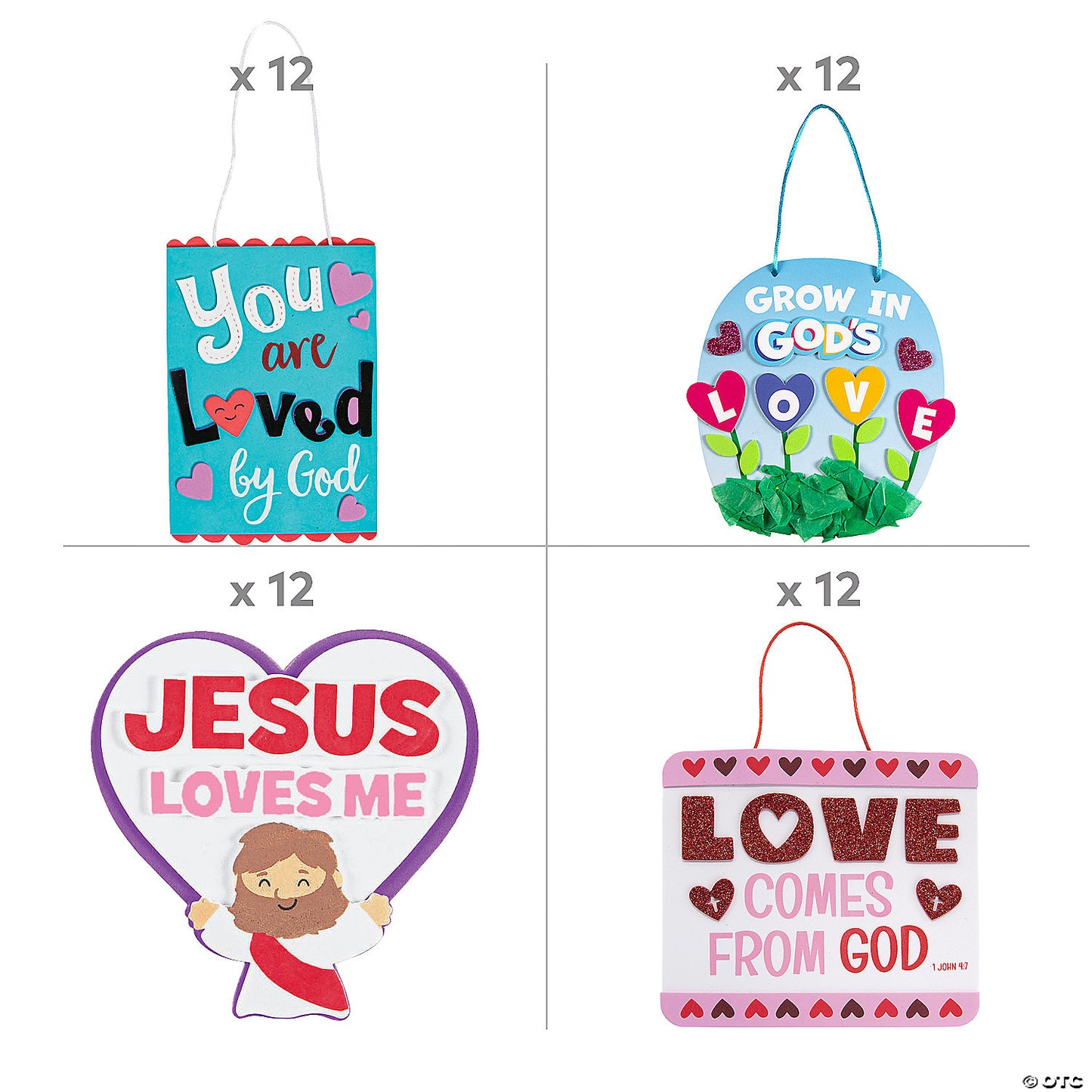 Bulk Valentine's Day God's Love Craft Kit Assortment - Makes 48