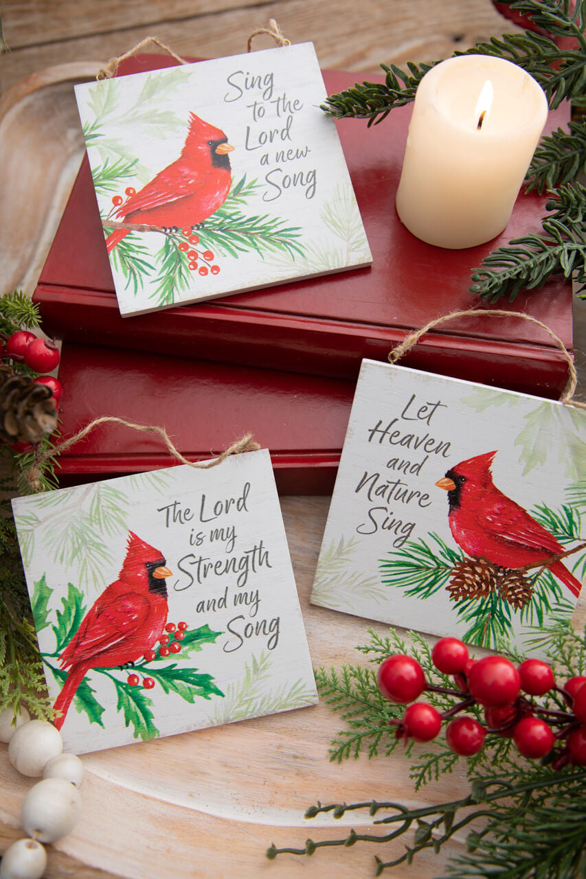 5? Flat Cardinal Ornament with Sentiment Keepsake Holiday Decor