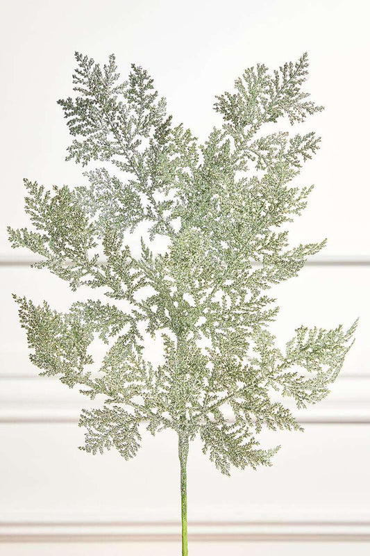 35” Glitter and Mica Mini Leaf/Grass Spray in Copper for Holiday Decor