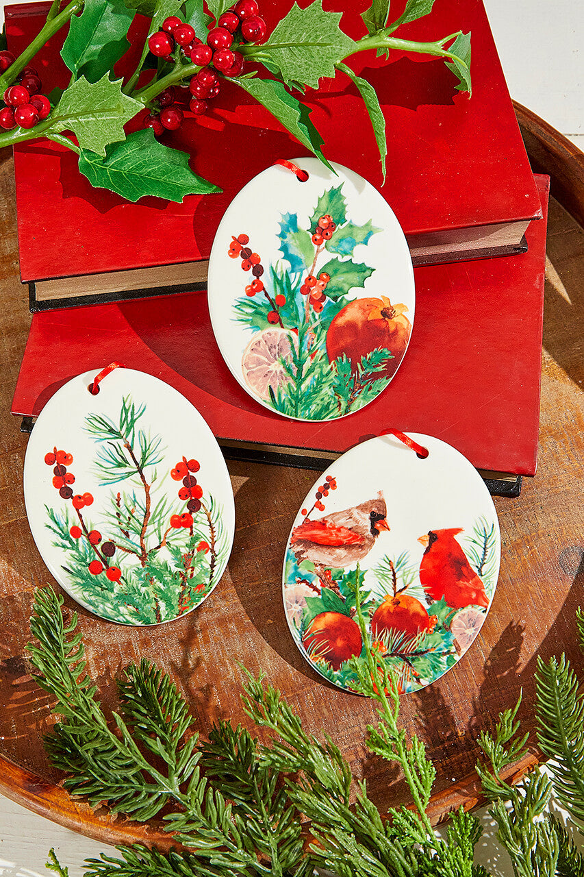 5" Cardinal Ceramic Christmas Ornament Red Bird Holiday Tree Decoration