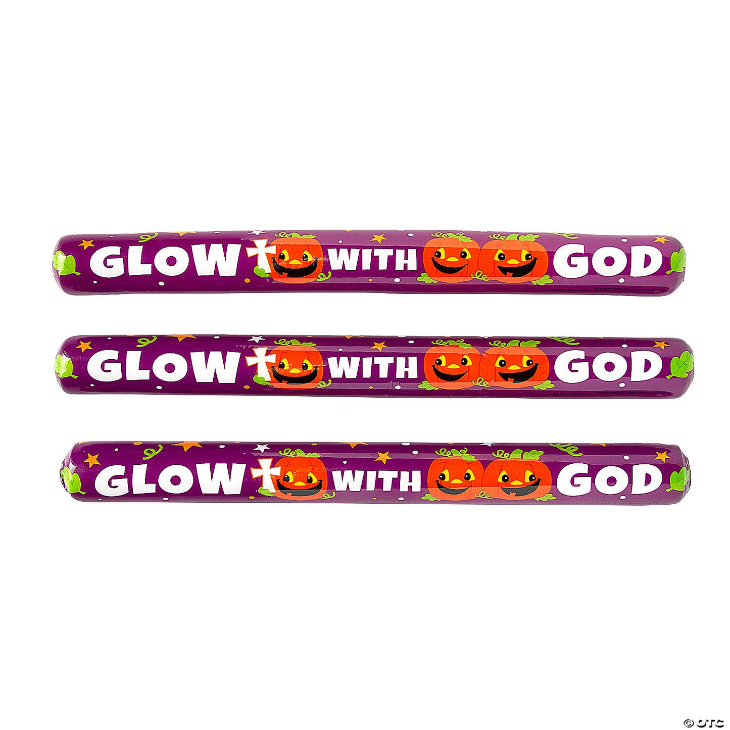 Christian Pumpkin Foam Tubes with Glow Sticks - 6 Pc. | USA Decoration®