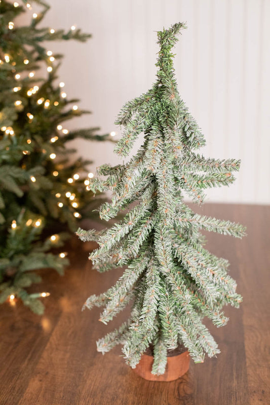 24” Log Tree Display Rustic Holiday Centerpiece