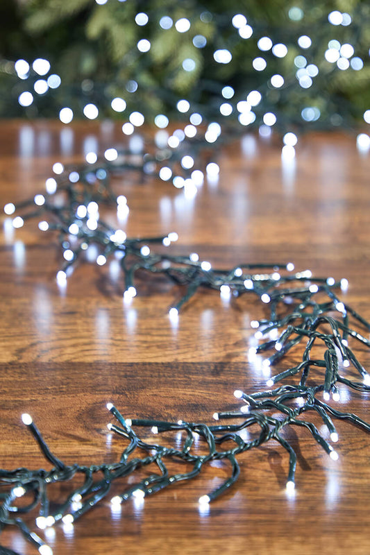 53 Foot Platinum Elite Cluster Lights 1560L Pure White Green Cord