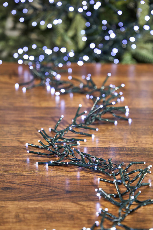 53 Foot Platinum Elite Cluster Lights 1560L Cool White Green Cord