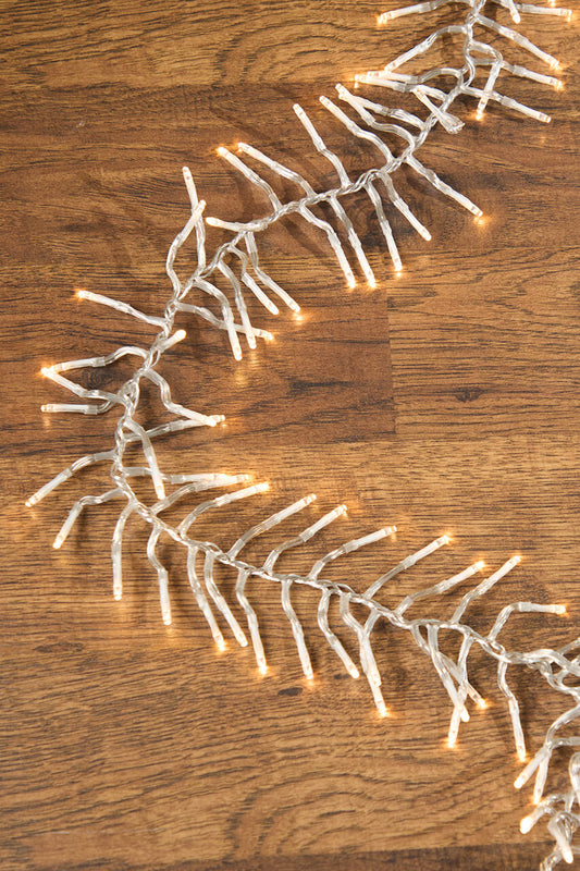 25 Foot Platinum Elite Cluster Lights 760L Warm White Clear Cord