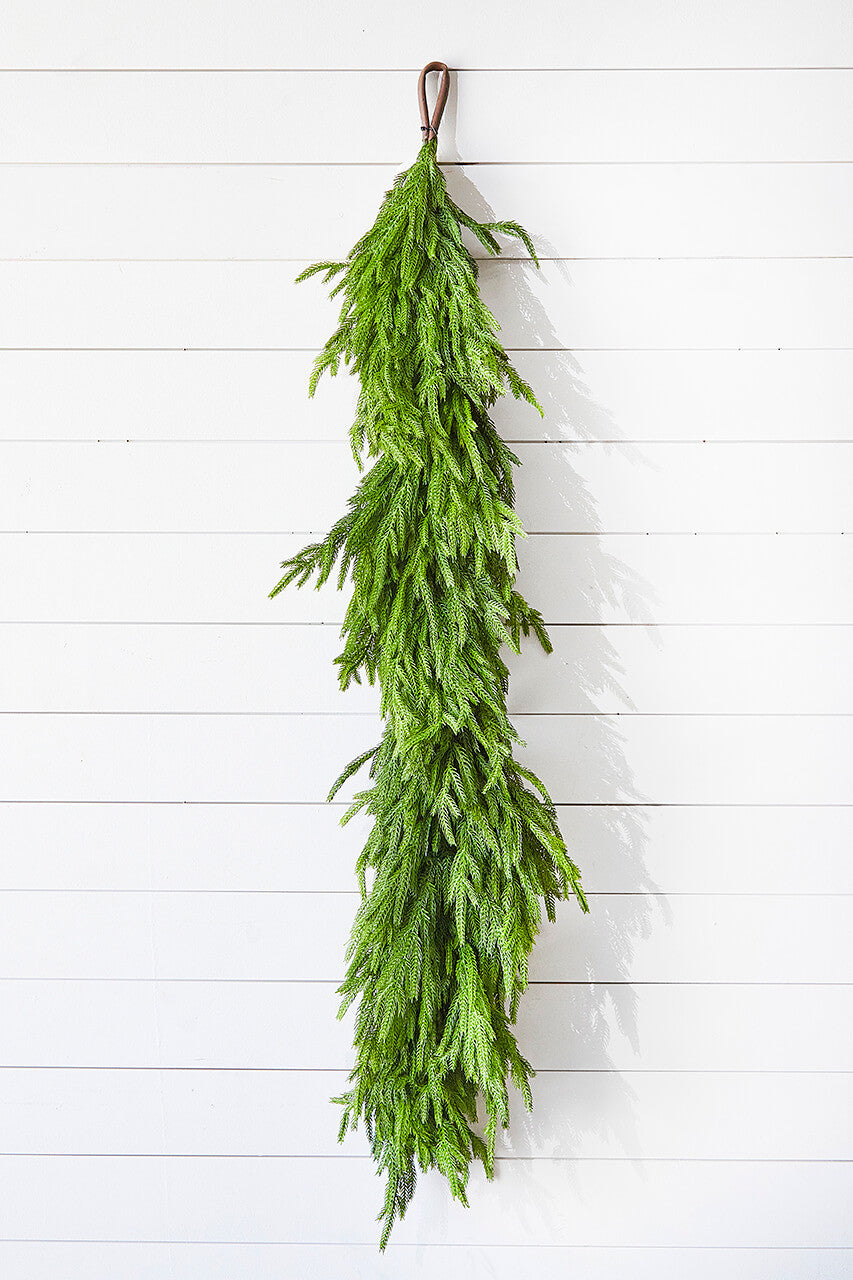 60" x 16" Deluxe Real Touch Norfolk Pine Garland for Natural Seasonal Decor