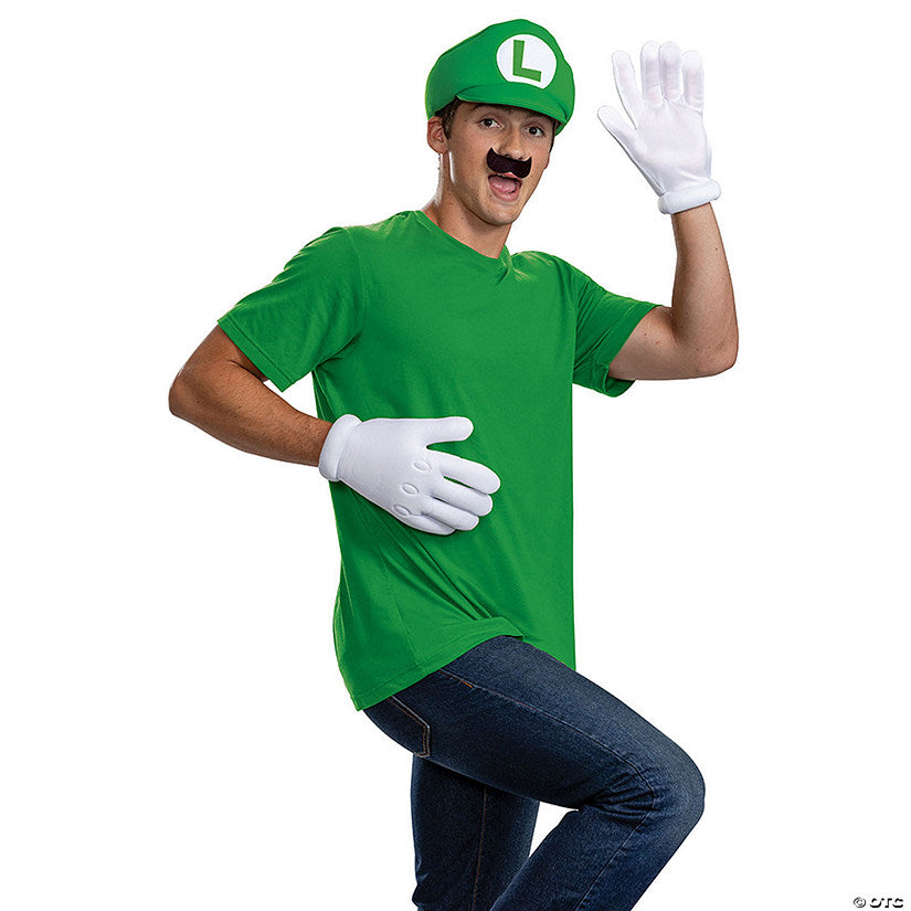 Adults Classic Elevated Super Mario Bros™ Luigi Costume Accessory Kit | USA Decoration®