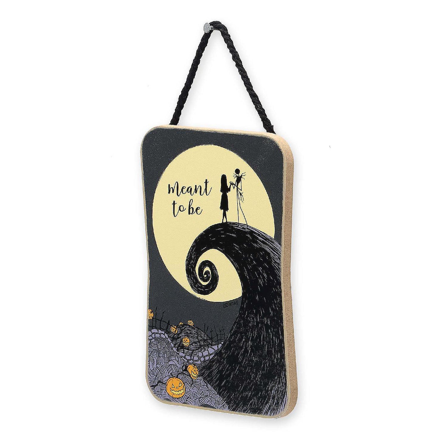 Disney 5x3 Disney Tim Burton's The Nightmare Before Christmas Meant to Be Jack Sally Hanging Wood Wall Decor | USA Decoration®