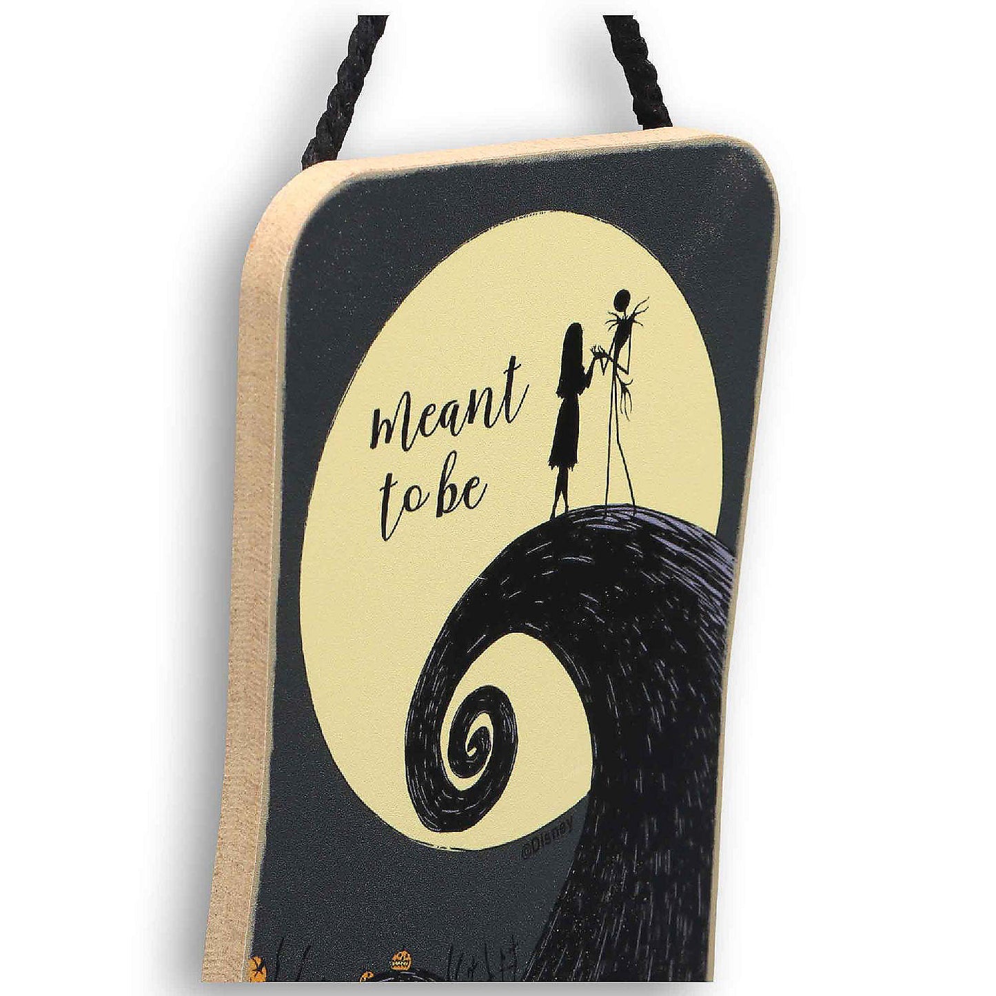 Disney 5x3 Disney Tim Burton's The Nightmare Before Christmas Meant to Be Jack Sally Hanging Wood Wall Decor | USA Decoration®