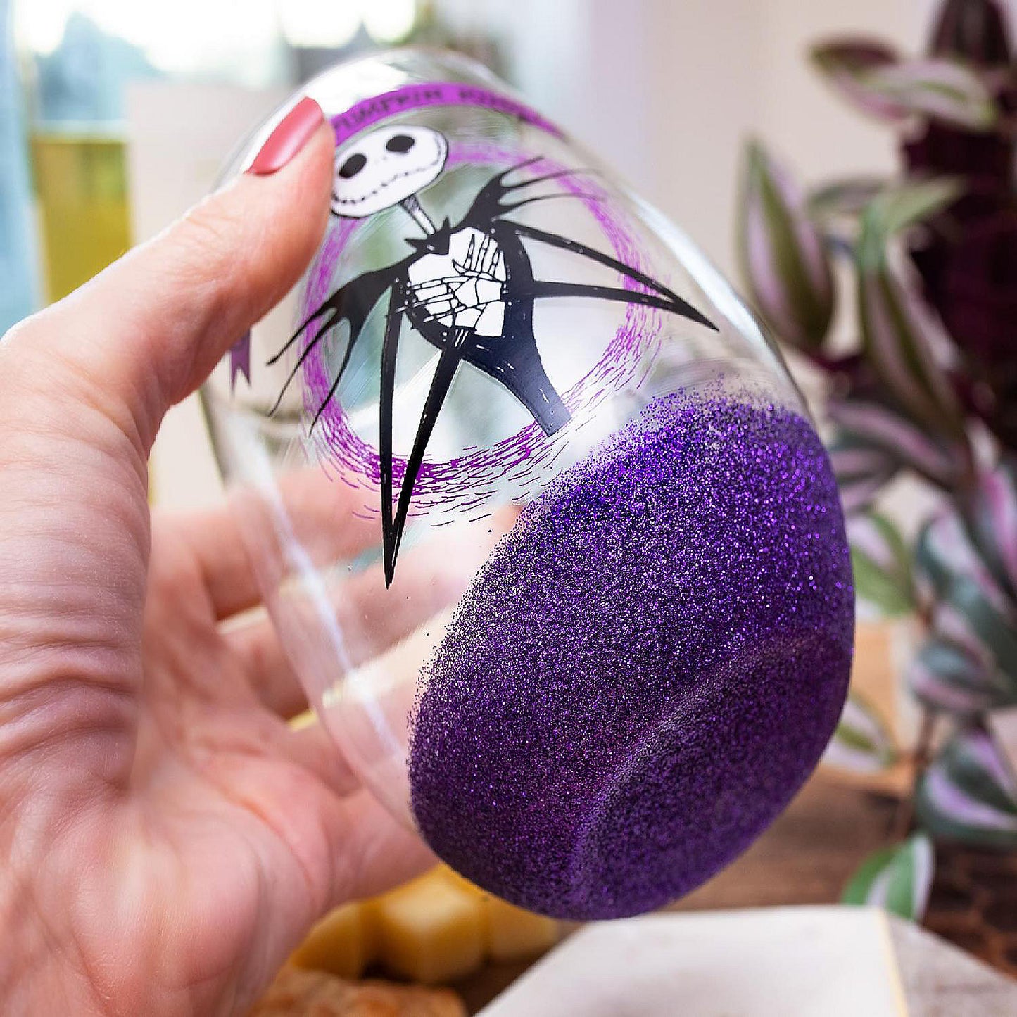 Disney Nightmare Before Christmas "All Hail Pumpkin King" Stemless Wine Glass | USA Decoration®