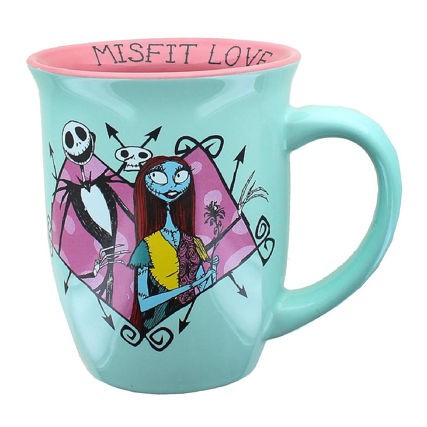 Disney Nightmare Before Christmas Jack and Sally 20-Ounce Wide Rim Ceramic Mug