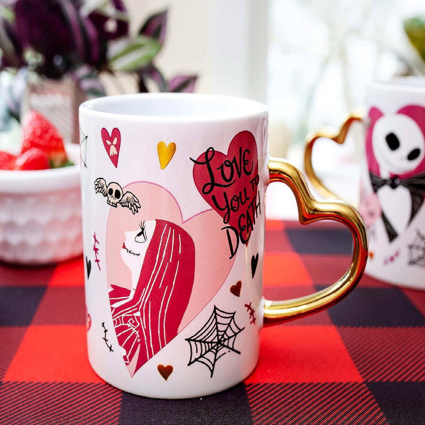 Disney Nightmare Before Christmas Jack and Sally Sculpted Handle Ceramic Mug Set | USA Decoration®