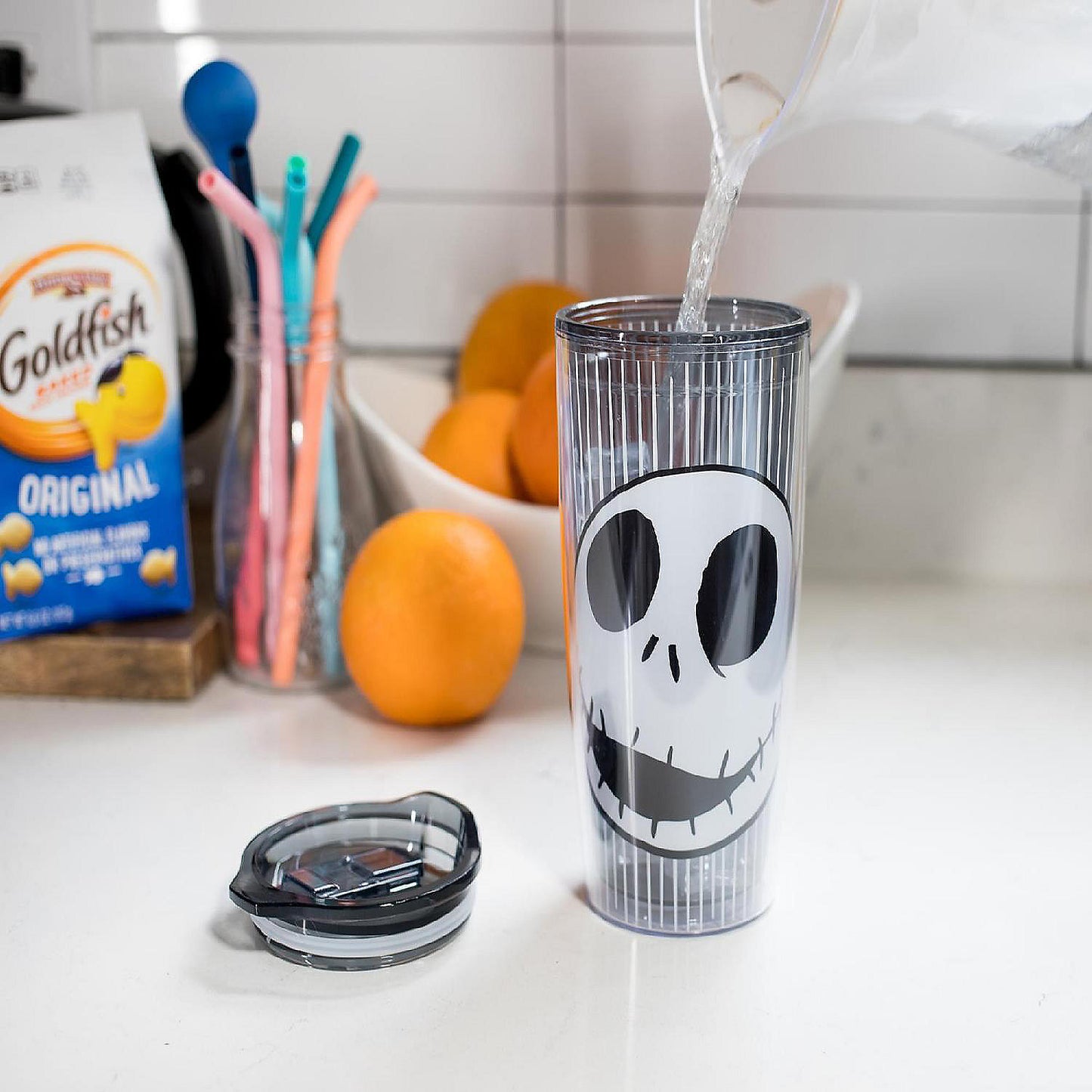 Disney Nightmare Before Christmas Jack Skull Plastic Travel Tumbler 20 Ounces | USA Decoration®