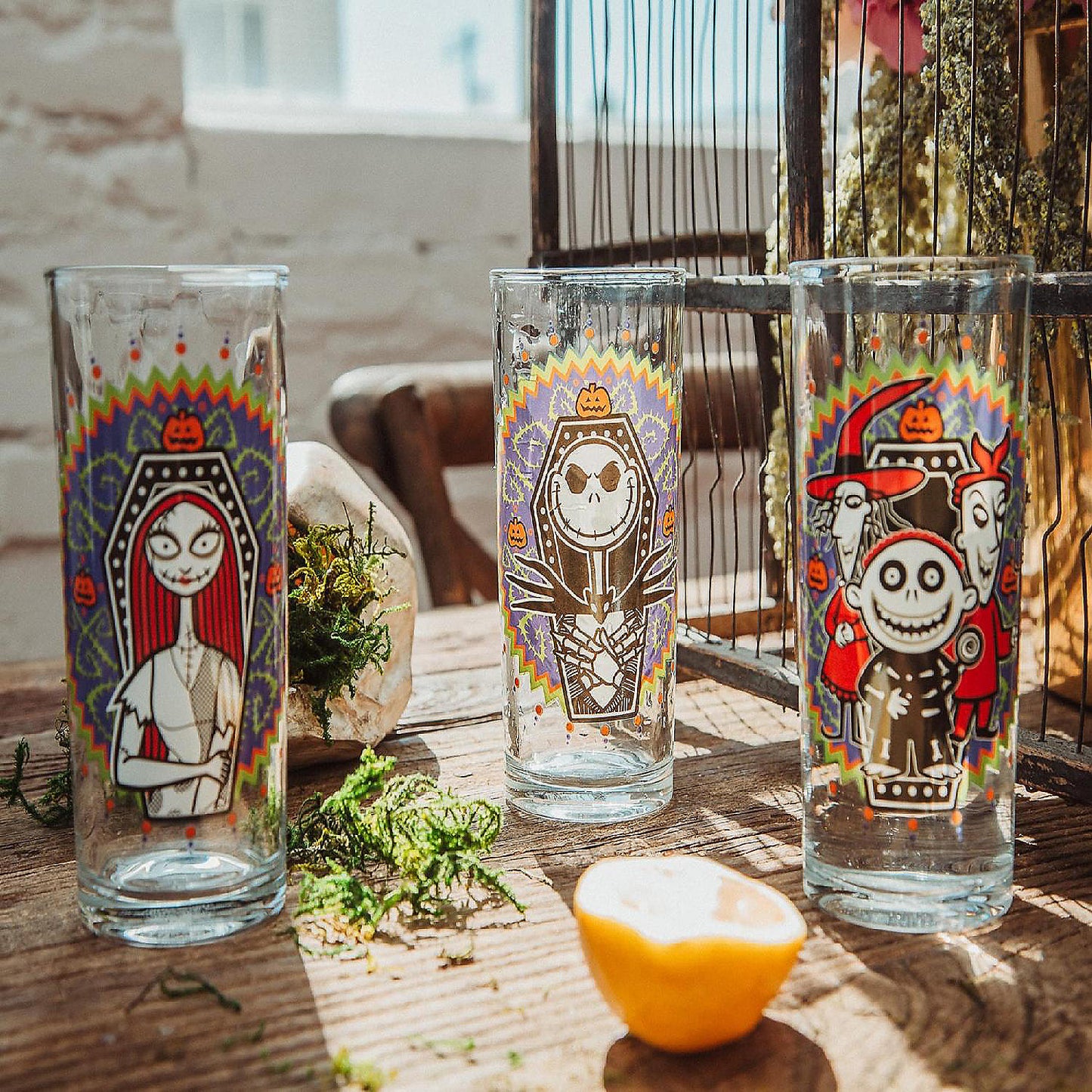 Disney The Nightmare Before Christmas Day of the Dead Tumbler Glasses Set of 4 | USA Decoration®