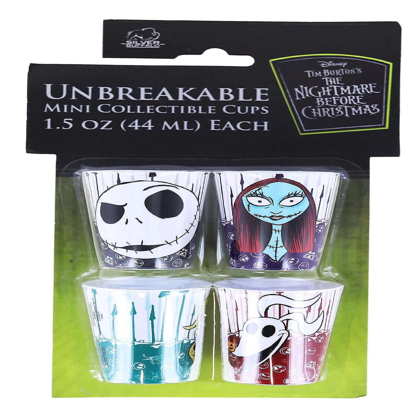 Disney The Nightmare Before Christmas Faces 2-Ounce Plastic Mini Cups Set of 4 | USA Decoration®