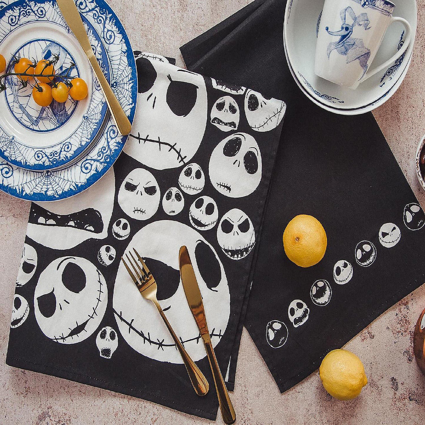 Disney The Nightmare Before Christmas Jack Skellington Faces Kitchen Towel Set | USA Decoration®