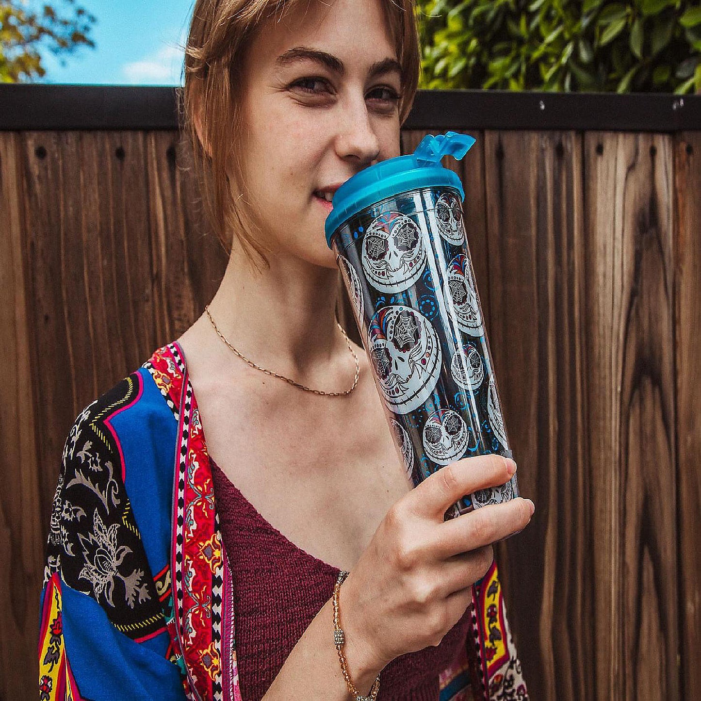 Disney The Nightmare Before Christmas Jack Sugar Skull Plastic Travel Tumbler | USA Decoration®