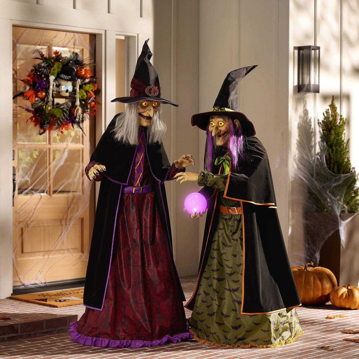Member's Mark Pre-Lit Animated Crystal Ball Witches, Set of 2 | USA Decoration®