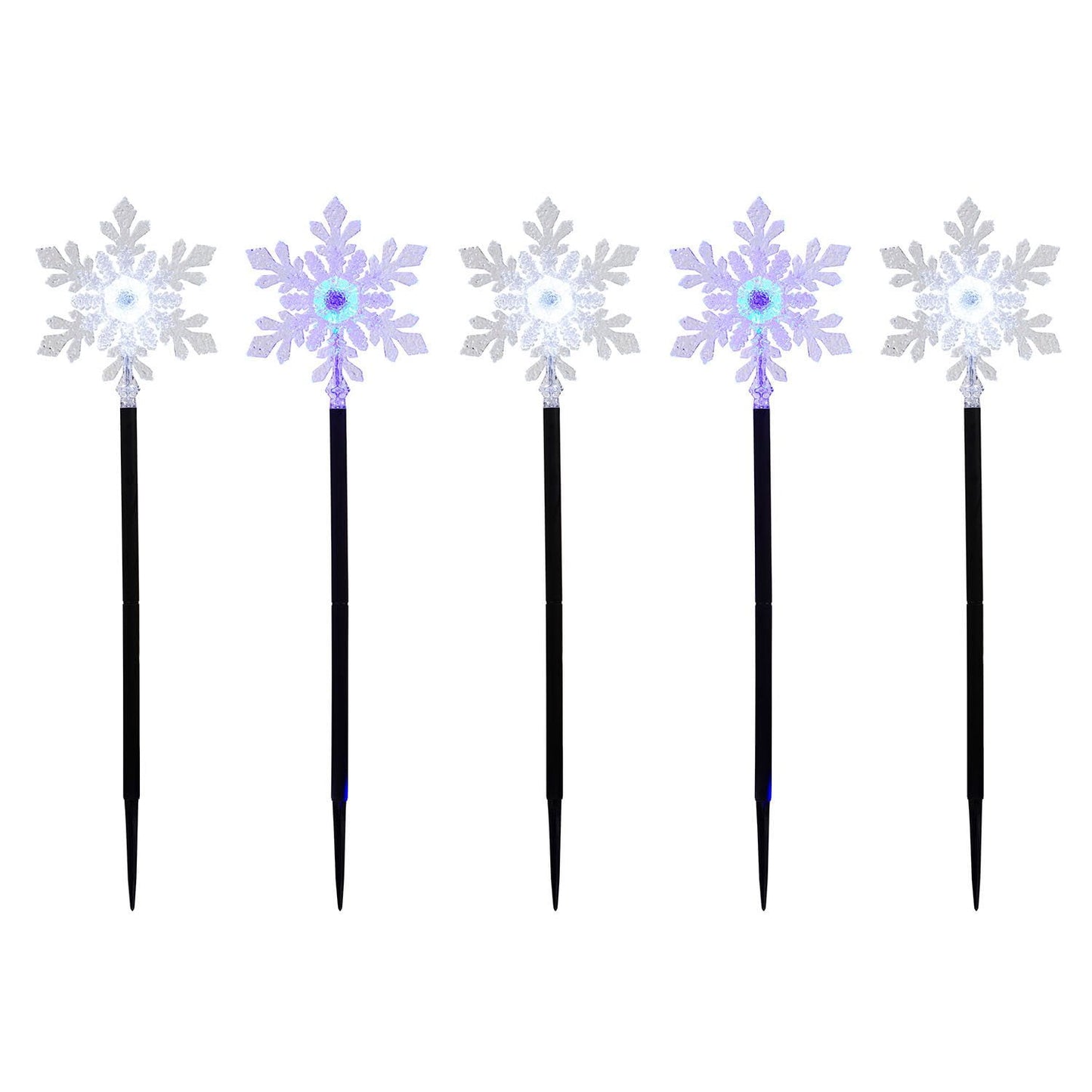 Member's Mark 5ct Snowflake Pathway LED Lights, 9' Lighted Length | USA Decoration®
